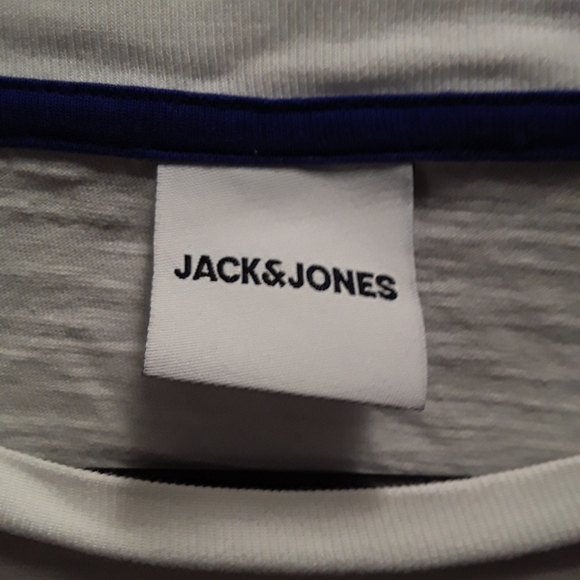 Jack & Jones Mens/Unisex Large White and Blue Longsleeve Teeshirt - Picture 11 of 16